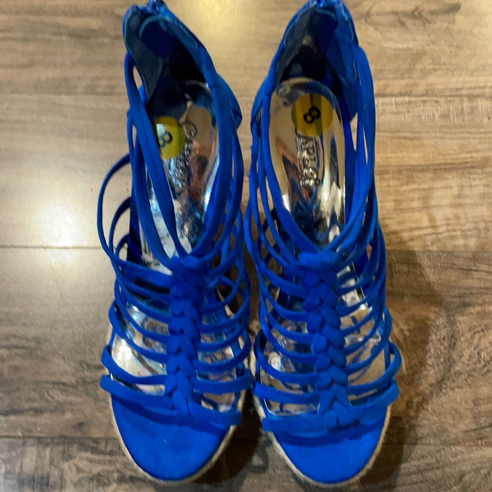 Royal blue wedges by Carlos Santana